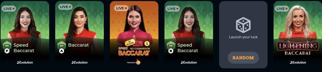 Games with live dealers at RocketPlay Casino