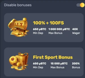 Bonuses at private account RocketPlay